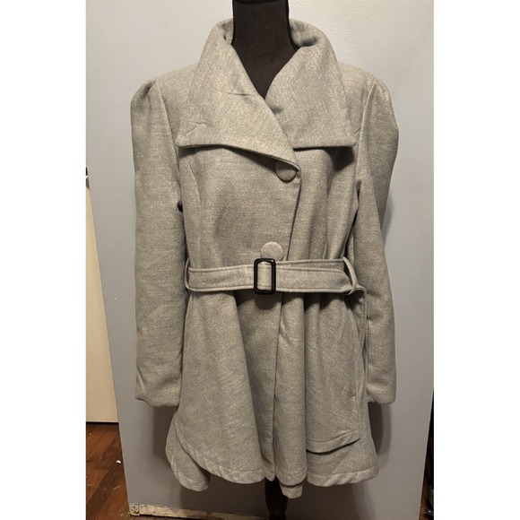 Wantdo Classy Women's Sz M Wrap Swing Coat with Belt and Skirted Hem - Picture 3 of 16